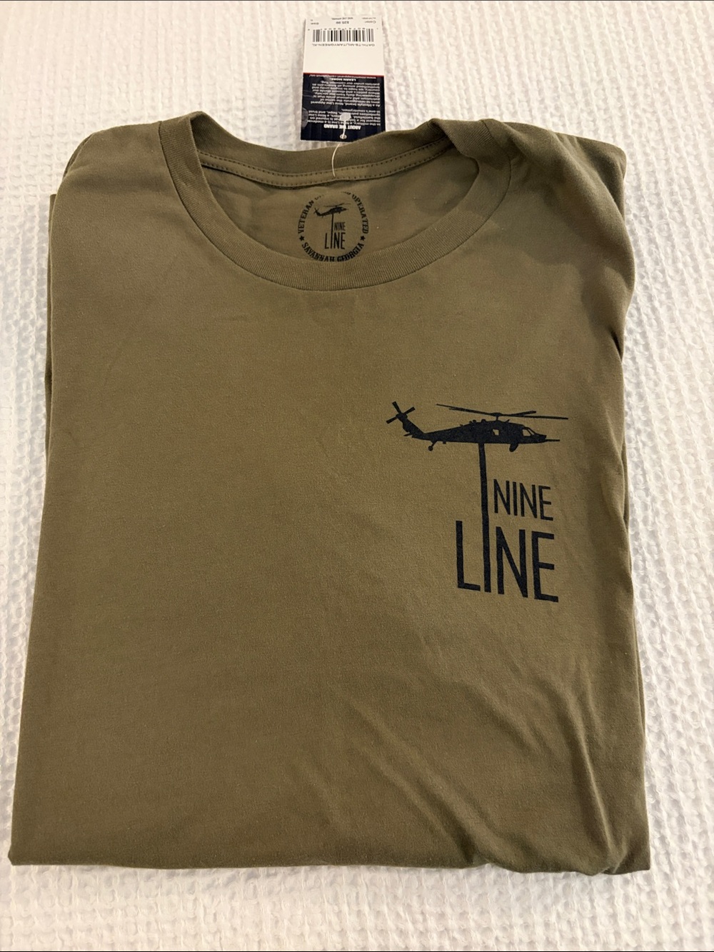 Men's Olive Green Nine Line T-Shirt